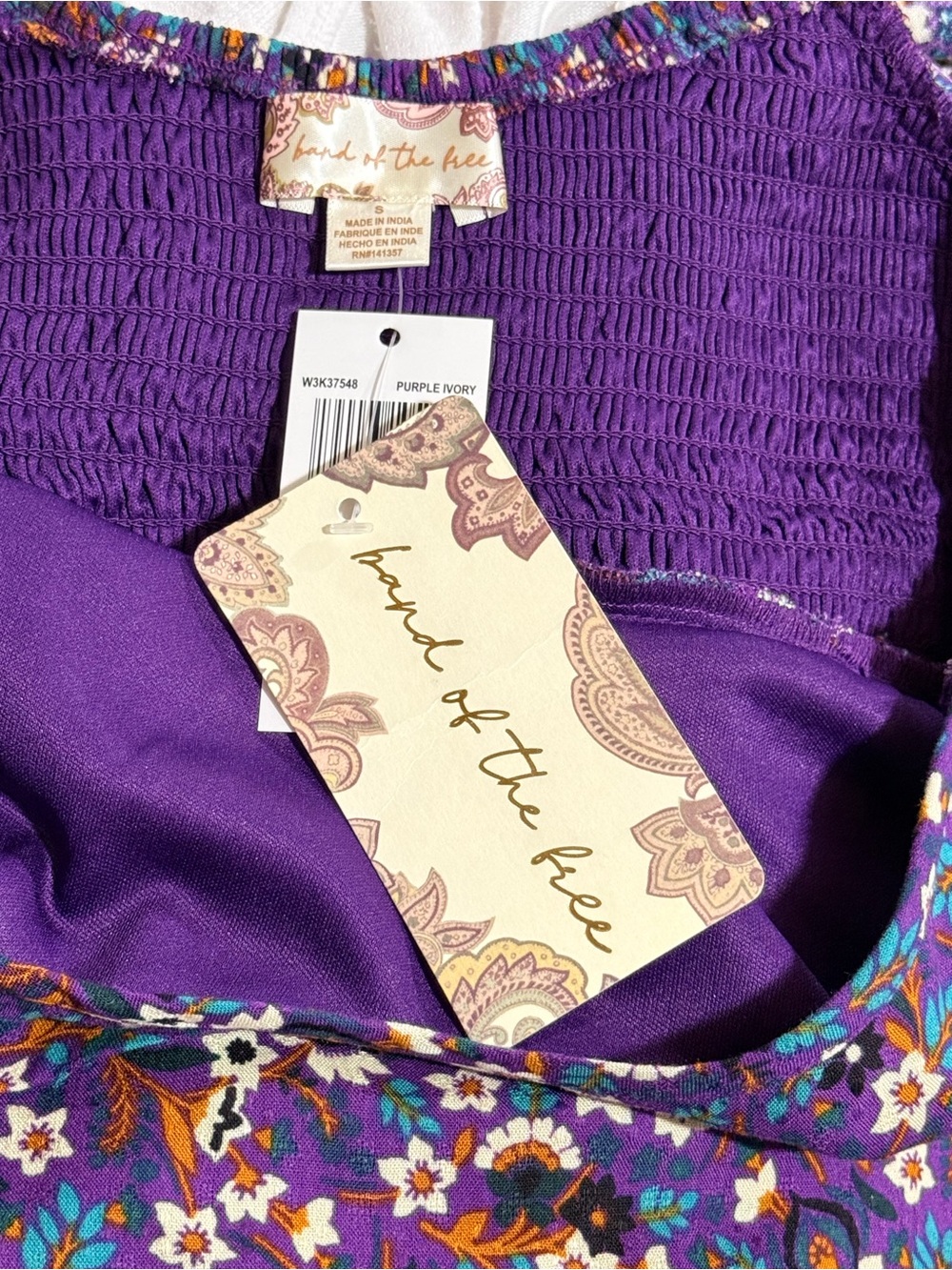 NWT Band of the Free Coraline Purple Floral Crossover Mini Dress - Picture 2 of 9